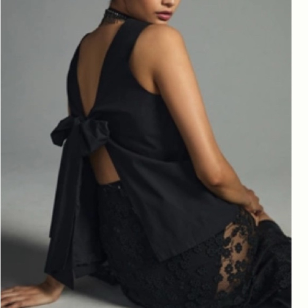 Elegant Black Poplin Top